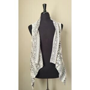 Woolrich Knit Women's M Sienna Geometric Southwest Open Front Sweater Waterfall